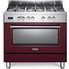 Delonghi Cucina a gas con forno DE'LONGHI PRO 96 MR ED bordeaux L 90 x P 60 cm