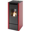 PUNTO FUOCO Stufa a pellet ventilata EDDA 11 kW rosso