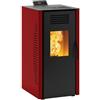 Invicta Stufa a pellet ventilata Burano 8 WI-FI plus 8 kW rosso