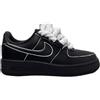 Nike Air Force 1 Black Custom "Rope Laces White Border" - Laccio Bianco