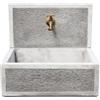 KAM Lavello In Pietra Ricostruita Da Giardino Con Frontale 45x35x40,5 Q-Bilbao Grigio KAM