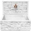 KAM Lavello In Pietra Ricostruita Da Giardino Con Frontale 45x35x40,5 Q-Meseta Bianco KAM