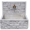 KAM Lavello In Pietra Ricostruita Da Giardino Con Frontale 45x35x40,5 Q-Meseta Grigio KAM