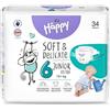 NATURAL WOOL DISTRIBUTION HAPPY PANNOLINI 15+ KG JUNIOR EXTRA TAGLIA 6 34 PEZZI