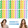 TayBong Bigodini Senza Calore 30 Pezzi per Creare Boccoli Naturali e Capelli Mossi con Ganci, Bigodini Morbidi per Uso Domestico e Fai-da-te