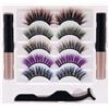 EONFAVE Set di ciglia magnetiche colorate, 5 paia di ciglia artificiali, con 2 eyeliner magnetico e 1 pinzetta, facile da applicare, riutilizzabile