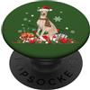 Christmas Gifts for Greyhound Dog Owners Cane levriero di Natale, cappello di Babbo Natale luci regali PopSockets PopGrip Adesivo