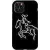T-Shirts Grafiche de Equitazione per Rag Equitazione Ragazza che disegna Cavallo Cavaliere Custodia per iPhone 11 Pro