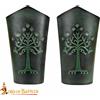 Bracciali in vera pelle con motivo Albero di Gondor in rilievo verdi