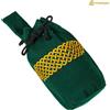 Marsupio con coulisse in lana ricamata Mythrojan 20x16,5 cm verde