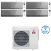 Mitsubishi Climatizzatore Condizionatore Mitsubishi Kirigamine Zen Wifi Argento Quadri Split Inverter 7000 + 7000 + 9000 + 12000 BTU con U.E. MXZ-4F80VF classe A++ /A+ NOVITÁ