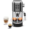 Krups XP444G Virtuoso+ - Macchina per caffè espresso | 15 bar pressione della pompa | 3 filtri crema | ugello per vapore in acciaio inox | pannello di controllo intuitivo | manopola | con cucchiaio dosatore | cromo/nero