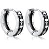 Bandmax Teschio Orecchini Pendenti Uomo Donna, Argento Orecchini Acciaio Chirurgico, 03 Stile Orecchini Anallergici a Cerchio, Orecchini Cerchio Infinito Gioielli Uomo di Moda per Punk Goth