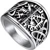 Bandmax Anello Uomo Acciaio Inossidabile, Celtico Anello Uomo con Bussola, 10 US Misura Anelli Uomo Argento, Semplice Stile Anelli Uomo Acciaio, Gioielli Uomo con Confezione Regalo