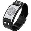 Bandmax Bracciale Uomo Acciaio Personalizzato in Pelle, Nordico Nero Bracciali Accessori Uomo, 16-23 cm Modello Vintage Braccialetti Uomo, Idee Regali Uomo Originali per Ragazzo Papà Nonno Zio