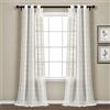 Lush Decor Farmhouse - Coppia di tende a pannello con occhielli, 96,5 x 241,3 cm (larghezza x lunghezza), colore: bianco