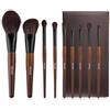 VEVOR Set di 9 Pennelli per Trucco per Fondotinta e Ombretto, Kit di Pennelli per Trucco con Morbida Lana Naturale e Setole Sintetiche Vegane, Impugnatura Ergonomica in Legno, Custodia da Viaggio