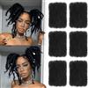 XIIMENALU Afro Kinky Curly Braiding Bulk Hair for Mini Twists Soft Locs Micro Spring Twist for Dreadlocks Loc Repair (1B#, 20-32 cm, confezione da 6)