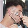 FANJEIS Strumento per modellare la barba da uomo con pettine integrato, modello trasparente per pettine, baffi, basette, mascella, guancia/collo, simmetrico/curva/taglio a gradini (trasparente)