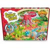 SUPER SAND Goliath, Super Sand Dino Worl, sabbia colorata che non sporca e non secca, vulcano e personaggi per creare sculture e paesaggi preistorici