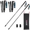 KHEALING Bastoncini da trekking ultraleggeri, pieghevoli, set da 2, in fibra di carbonio ultraleggeri, con manico anti-umidità, con custodia (130 cm)