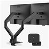 BenQ BDH01 Braccio Doppio Monitor, Supporto a Molla a Gas per 2 Schermi Fino a 35, 20 kg, con Morsetto Superiore, Base Antiscivolo, VESA 75x75/100x100