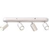 B.K.Licht Faretti da soffitto orientabili, attacco per 4 lampadine GU10 non incluse, plafoniera moderna in metallo bianco opaco, lunga 55cm, lampada da soffitto per salotto, camera da letto o cucina