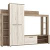 MIlani Home NILA - parete attrezzata moderna colore rovere grigio bianco
