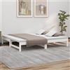 vidaXL Dormeuse Estraibile Bianca 2X(90x190) cm Legno Massello di Pino