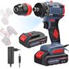 Weytoll Trapano Avvitatore Batteria 21V 2in1 Motore brushless con coppia di 55 Nm per elettrodomestici Installazione di mobili Riparazione di componenti elettronici automobilistici