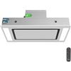 Cecotec Cappa Aspirante a Isola 90 cm - Cappa Cucina. Bolero Flux TIR 908000 Glass White A++ Cappa 90cm acciaio bianco, Flusso d'Aria 800m3/h, 210W, A++, Touch, LED, Carbonio Ø176, alluminio 5 strati