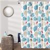 Lush Decor - Tenda da doccia con piume, 182,9 x 183,9 cm, colore: Blu e Corallo