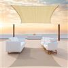 ColourTree Tenda parasole rettangolare in tessuto beige, 30,5 x 5,8 m, resistente ai raggi UV, resistente ai raggi UV, resistente, di grado commerciale, per esterni e verande e garage (realizziamo