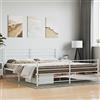 Tidyard Struttura Letto,Giroletto,Telaio Letto,Matrimoniale,con Testiera e Pediera,con Doghe,in Acciaio,Metallo,Bianco,180x200 cm,Letto Matrimoniale Moderno,Letto con Doghe Legno,Letto in Metallo