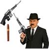 FNA FASHIONS Set di accessori da gangster anni '20 per adulti, pistola gonfiabile Tommy e sigaro finto, costume da Gatsby, abbigliamento per Halloween, cosplay, balli e feste a tema