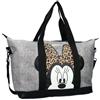 Shopping Bag Minnie Grigia Fiocco Leopardato