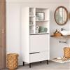 LBSIGN Mobile Multiuso Da Bagno Con Ante Frontali E Vani A Giorno 75x36x160 Bianco Ocean