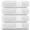 GC GAVENO CAVAILIA Asciugamani per bagno - Set di 4 asciugamani da 700 g/m² - Asciugamani in cotone egiziano - Asciugamani di qualità alberghiera - Lavabile in lavatrice - Bianco - 50x85