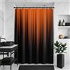 AAtter Tenda da doccia arancione bruciato e nero in terracotta astratta boho a righe uomini gotici divertimento adulto ragazzi arte brillante sfumato decorazione per la casa bagno set con 12 ganci,
