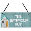 RED OCEAN Targa da bagno con scritta The Bathroom HUT Beach, con scritta The Bathroom HUT Beach