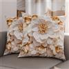 PETTI Artigiani Italiani - Coppia di Federe Cuscino 65x65 cm in Microfibra, Cuscini Arredo Camera da Letto, Divano, Salotto, Set 2 Fodere Copricuscino, Federa Floreale 33, 100% Made in Italy