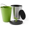 Chef'n 5269025 EcoCrock - Bidone per composti, in acciaio inox, grigio