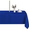 LUSHVIDA Tovaglia quadrata per esterni con foro per ombrello e cerniera, 152 x 152 cm, blu, lavabile, impermeabile, a prova di fuoriuscite e grinze, per patio, primavera, estate, picnic, barbecue