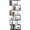 ETNIC ART Libreria Scaffale Wenge Ufficio Moderna Contemporanea Bifacciale Divisorio Legno Casa Giorno 70x23.5x190 Autoportante Mensole Scaffali Cubi Muro Design Ingresso Soggiorno