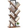 HOMCOM Libreria a 7 Livelli con Forma di Albero, 50x24x109 cm, Marrone Rustico | Aosom Italy