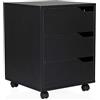 HJH Office piedistallo mobile ORGANISER I spazioso mobile laterale con cassetti e rotelle, nero