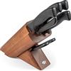 Sanelli, Ceppo in Legno di Ciliegio 5 Coltelli + 1 Forbice Manico Antiscivolo, Skin Nero
