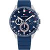 Tommy Hilfiger Orologio Analogico Multifunzione al Quarzo da Uomo con Cinturino in Silicone Blu - 1791970