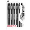 Zebra Pen ZEBRA Doodler'z - Penna a sfera gel, 1,0 mm, fusto nero e inchiostro nero, confezione da 10