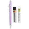 Pentel P205-97C - Matita meccanica automatica, gamma pastello floreale, singola + 12 mine di ricarica HB ad alto polimero da 0,5 mm + gomma Z2-1N, tubo di 4 ricariche (viola pastello)